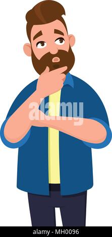 Uomo di pensiero e guardando verso l'alto Illustrazione Vettoriale