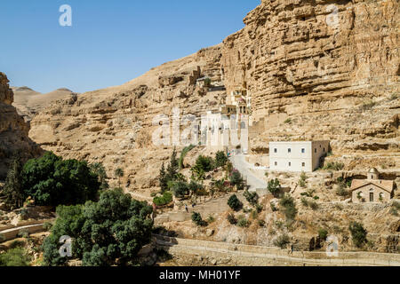 Il monastero di San Giorgio di Choziba Judaean nel deserto vicino a Gerico in Terra Santa, Israele Foto Stock