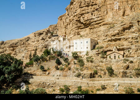 Il monastero di San Giorgio di Choziba Judaean nel deserto vicino a Gerico in Terra Santa, Israele Foto Stock
