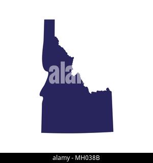 Mappa degli Stati Uniti stato di Idaho Illustrazione Vettoriale