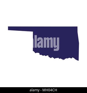 Mappa degli Stati Uniti Stato di Oklahoma Illustrazione Vettoriale