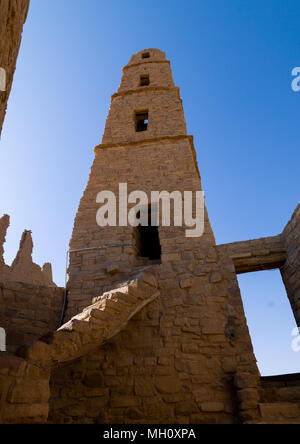 Omar ibn al-khattab minareto della moschea, Al-Jawf Provincia, Dumat Al-Jandal, Arabia Saudita Foto Stock