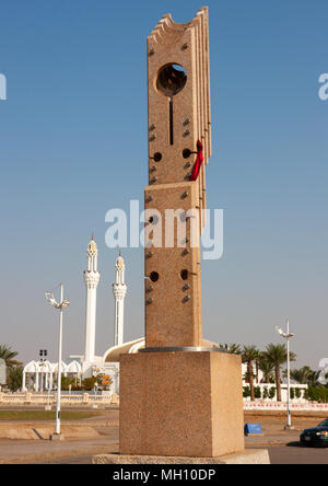 Arte moderna scultura sulla Corniche, Hijaz Tihamah regione, Jeddah, Arabia Saudita Foto Stock