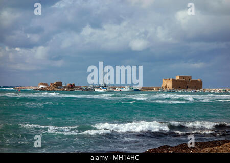 Il Castello di Pafo, Mediterraneo, Cipro Foto Stock