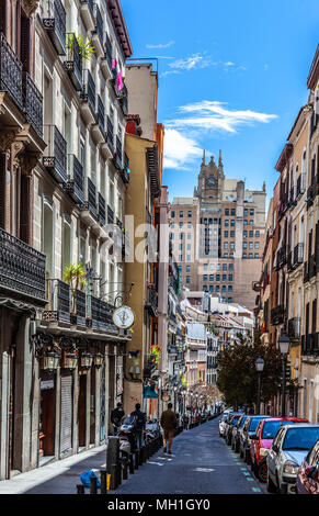 La Calle Valverde, en el distrito Centro de Madrid, Madrid, España. Foto Stock