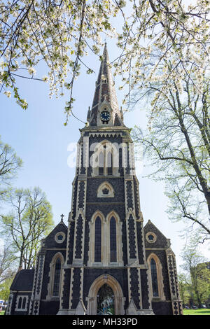 Christ Church Turnham Green in primavera, Turnham Green, Chiswick, London Borough of Hounslow, Greater London, Inghilterra, Regno Unito Foto Stock