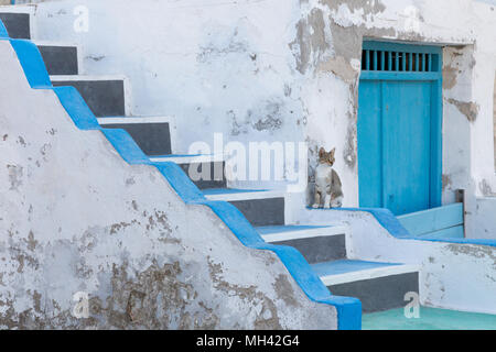 Bianco lavato edifici su un'isola greca Foto Stock