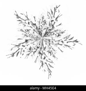 Abstract 3d metallo liquido splash, su bianco, isolato Foto Stock