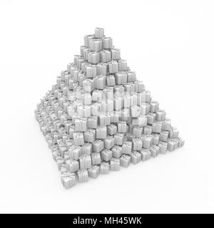 Numerose avvolto confezione regalo 3d, isolato, verticale Foto Stock