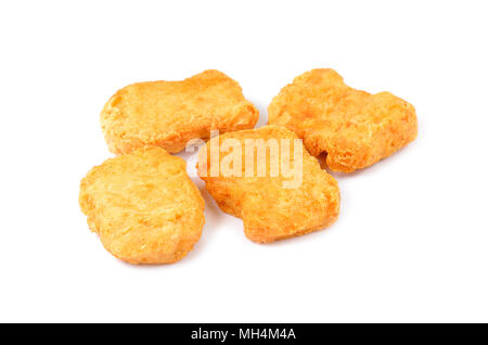 Fried Chicken Nuggets isolati su sfondo bianco Foto Stock
