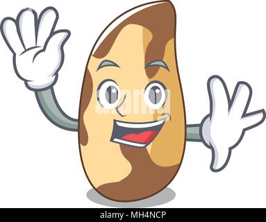 Sventolando brasile dado cartoon di caratteri Illustrazione Vettoriale