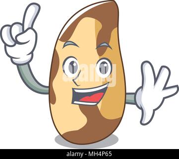 Dito brasile dado mascotte cartoon Illustrazione Vettoriale
