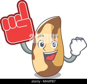 Dito di schiuma brasile dado mascotte cartoon Illustrazione Vettoriale