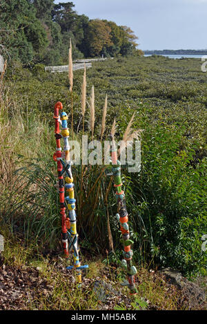 Arte moderna la decorazione della spettacolare Baia di Hobson marciapiede, Remuera, Auckland, Nuova Zelanda Foto Stock