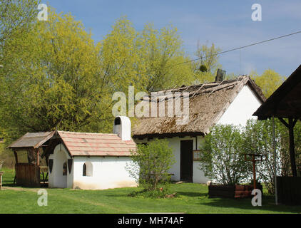 Architettura tradizionale di campagna a sud della Slovacchia, Europa centrale Foto Stock