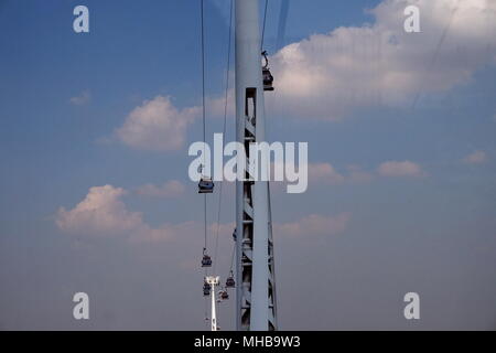 Viste dal Emirates Air Line, Londra Foto Stock