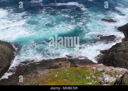 Oceano atlantico turbolenza, Terranova, Canada Foto Stock