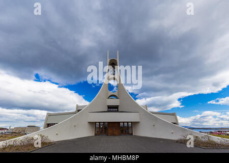 Chiesa contemporanea Stykkisholmur, Western Islanda Foto Stock