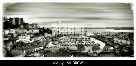 Arte fotografica: Vista Panoramica di Torquay, Devon, Gran Bretagna (immagine HDR) Foto Stock