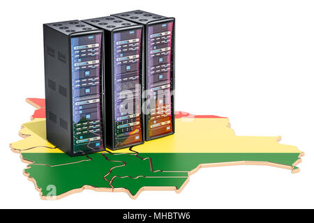 I server dei data center rack in Bolivia concetto, rendering 3D Foto Stock