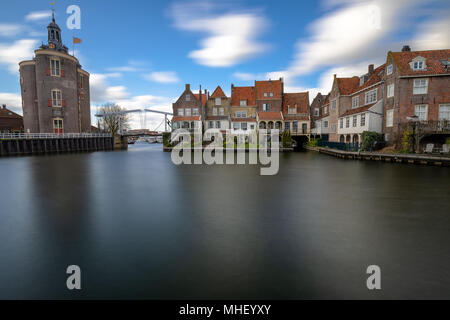 Lo spuntar del giorno di Enkhuizen Paesi bassi.Enkhuizen era uno del porto-città di VOC, proprio come Hoorn e Amsterdam. Foto Stock