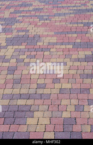 Pavimentazione multicolore texture di sfondo il fuoco selettivo Foto Stock