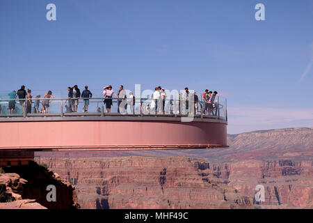 In ed intorno a West Rim del Grand Canyon Foto Stock