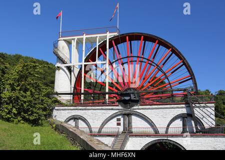 La grande ruota a Laxey sulla costa est dell'isola di Man Foto Stock