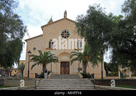 La chiesa di Nostra Signora del Monte Carmelo, Mare de Deu del Carme, Portocristo, Mallorca Foto Stock