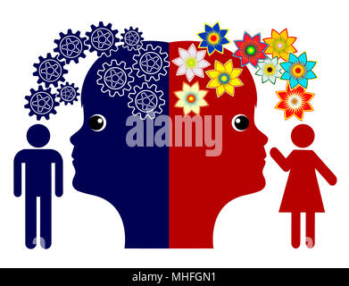 Diversi modelli di ruolo e di stili di insegnamento in seno alla famiglia o in aula Foto Stock