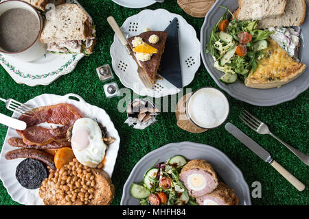 Cafe Food Shot dal di sopra Foto Stock