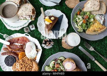 Cafe Food Shot dal di sopra Foto Stock