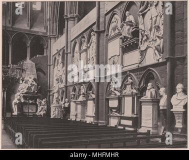 Il poeta's Corner, l'Abbazia di Westminster, Londra Foto Stock