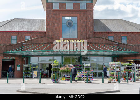 Morrisons supermercato in Stockton Heath, vicino a Warrington, Cheshire, Inghilterra, Regno Unito il 30 aprile 2018 Foto Stock