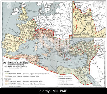 Mappa storica dell'Impero Romano, Foto Stock