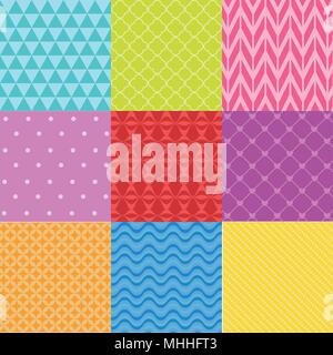 Abstract colorati seamless pattern impostato Illustrazione Vettoriale