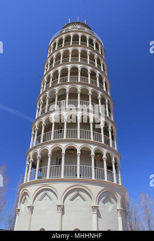 American replica della Torre Pendente di Pisa in Niles, Illinois. Foto Stock