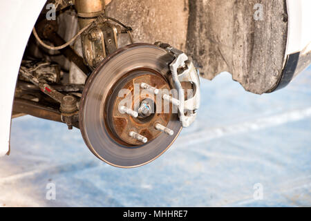 Auto da corsa sistema di freno dettaglio chiudere fino Foto Stock