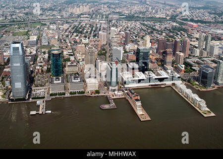 Manhattan vista aerea da elicottero Foto Stock
