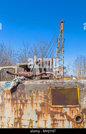 Relitto di un vecchio escavatore scartati Foto Stock