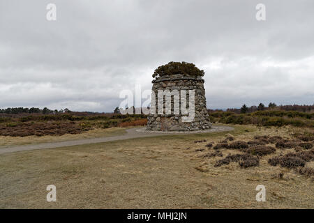 Drummossie Moor a Culloden scena nel 1746 di Gran Bretagna ultima guerra civile battaglia. Foto Stock