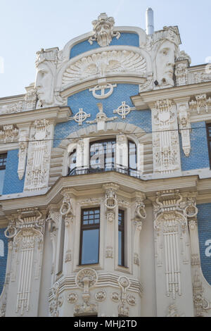 Architettura Art Nouveau a Riga Foto Stock