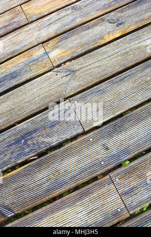 Close-up di patio in legno decking Foto Stock