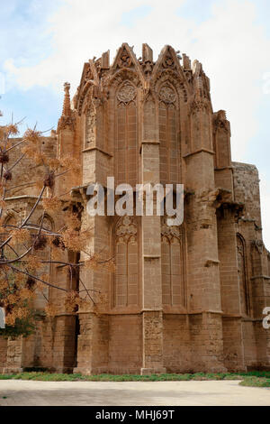 Lala Mustafa Pasha moschea, forner Cattedrale di Agios Nikolaos (San Nicola), Famagosta (Magusa), Repubblica Turca di Cipro del Nord Foto Stock