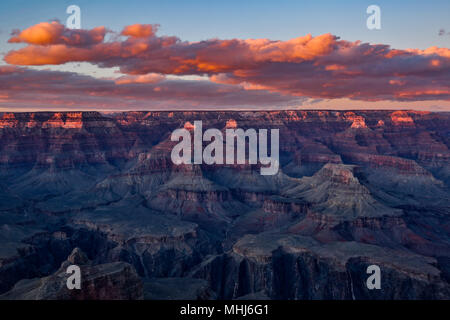 Le formazioni rocciose e i canyon dal punto Maricopa, il Parco Nazionale del Grand Canyon, Arizona USA Foto Stock