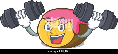 Fitness rotolo svizzero personaggio cartoon Illustrazione Vettoriale