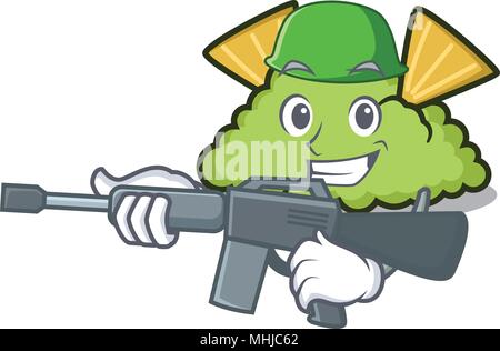 Esercito guacamole carattere stile cartone animato Illustrazione Vettoriale