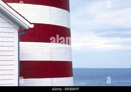 West Quoddy Lighthouse, Quoddy Head State Park, Maine Foto Stock