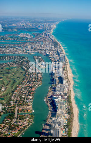Vista aerea di Miami, Florida. Foto Stock