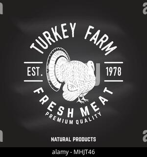 La Turchia Farm Badge o etichetta. Illustrazione Vettoriale